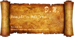 Demjén Márta névjegykártya